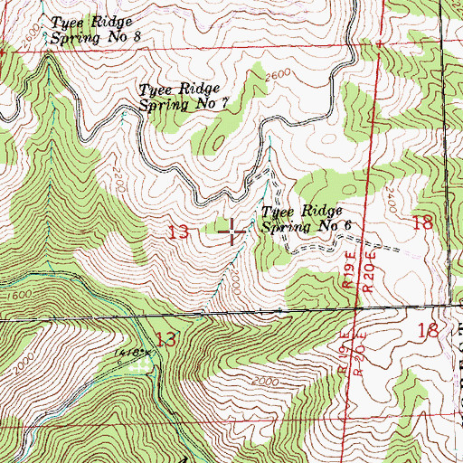 Topographic Map of Tyee Ridge Spring Number 6, WA