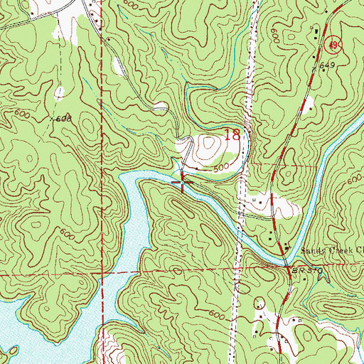 Topographic Map of Sandy Creek, AL