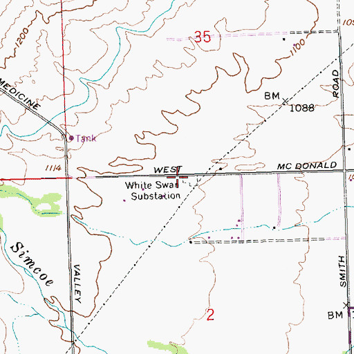Topographic Map of White Swan Substation, WA