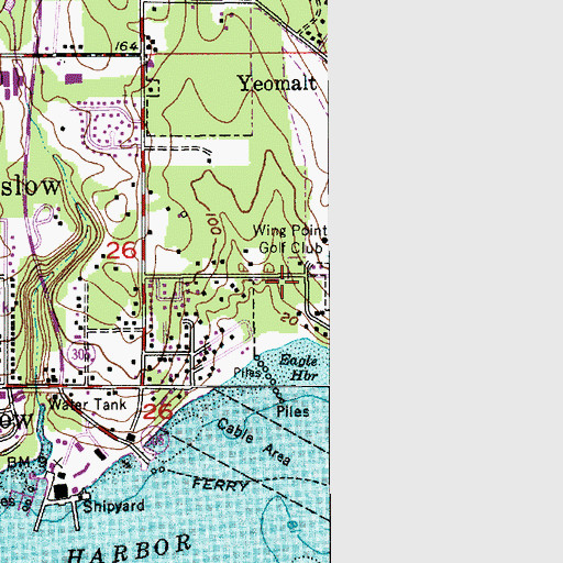 Topographic Map of Wing Point Golf and Country Club, WA
