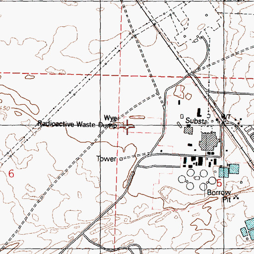 Topographic Map of Wye Radioactive Waste Dump, WA