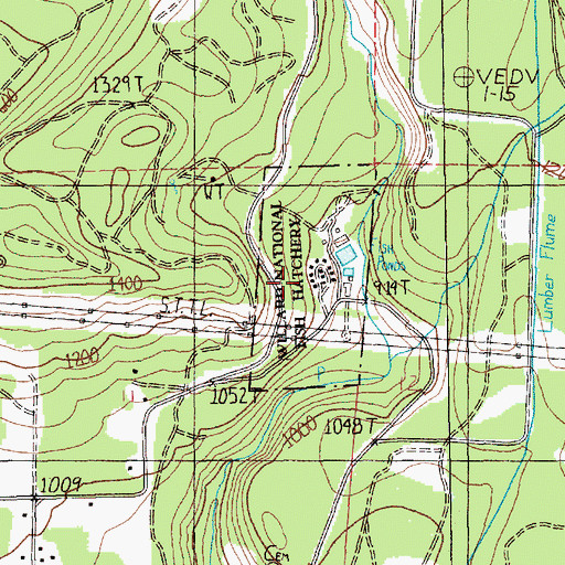 Topographic Map of Willard National Fish Hatchery, WA