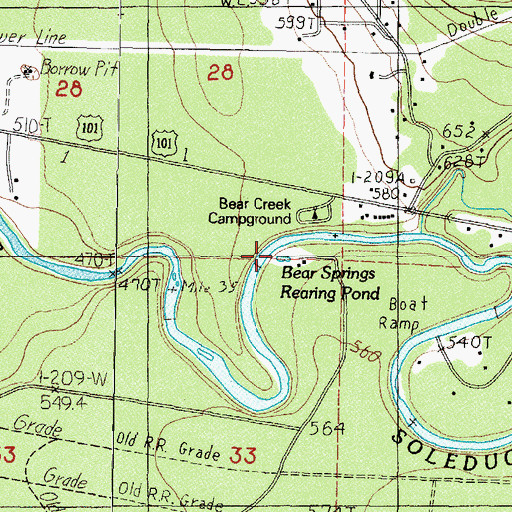 Topographic Map of Bear Springs Rearing Pond, WA