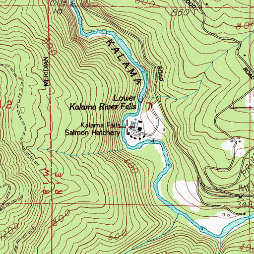 Topographic Map of Kalama Falls Salmon Hatchery, WA