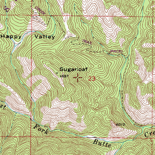 Topographic Map of Rainbow Creek Research Natural Area, WA