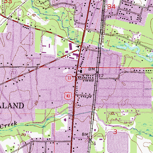 Topographic Map of Saraland, AL