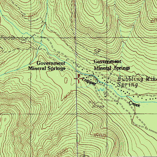 Topographic Map of Government Spring Guard Station, WA