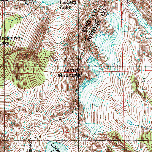 Topographic Map of Lemah Mountain, WA