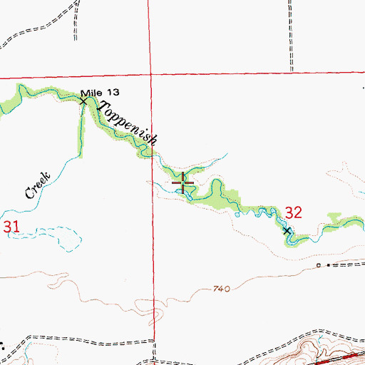 Topographic Map of Toppenish National Wildlife Refuge, WA