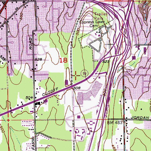 Topographic Map of Everett Mall Plaza, WA