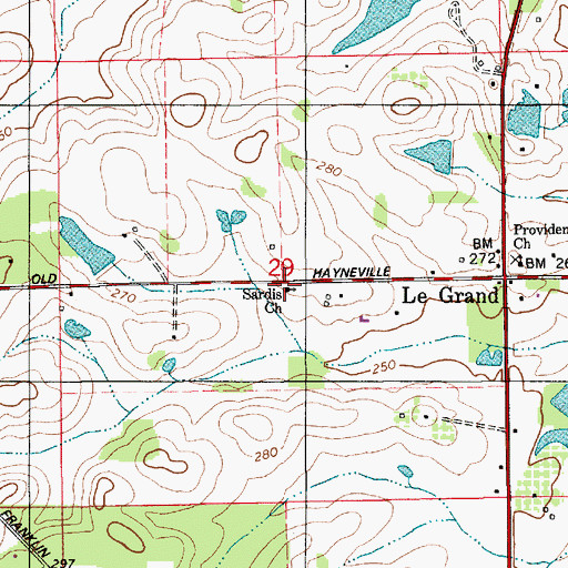 Topographic Map of Sardis Church, AL