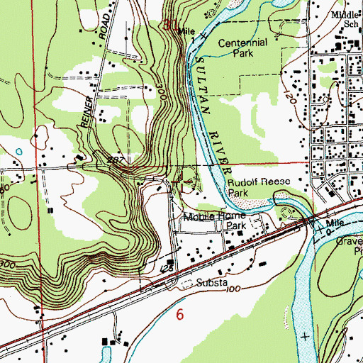 Topographic Map of Rudolf Reese Park, WA