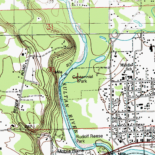 Topographic Map of Centennial Park, WA