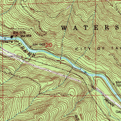 Topographic Map of Green River Watershed, WA