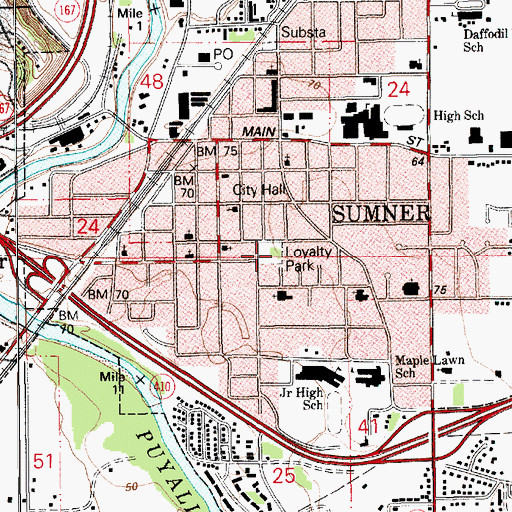 Topographic Map of Loyalty Park, WA