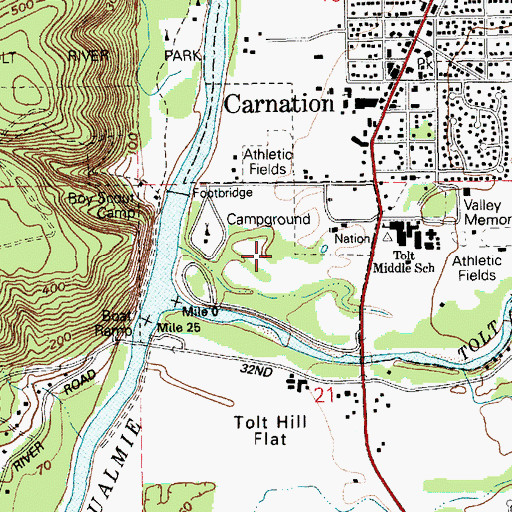 Topographic Map of John MacDonald Tolt River Park, WA