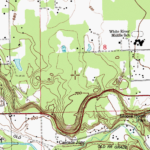 Topographic Map of White River High School, WA