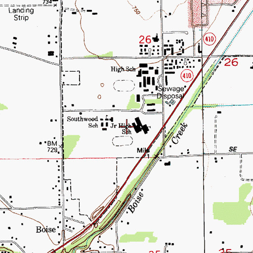 Topographic Map of Southwood Elementary School, WA