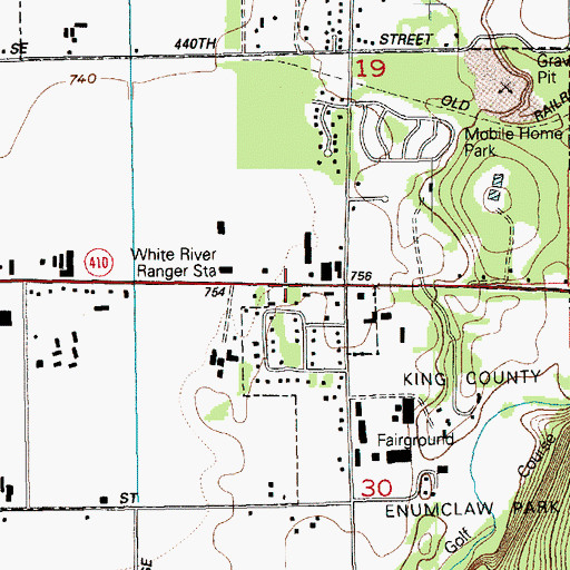 Topographic Map of White River Ranger Station, WA