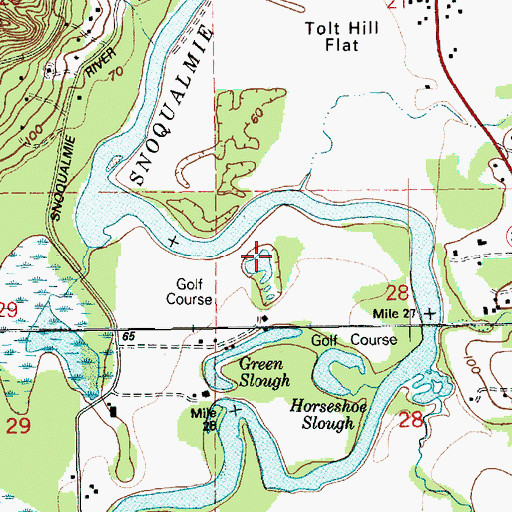 Topographic Map of Carnation Golf Course, WA