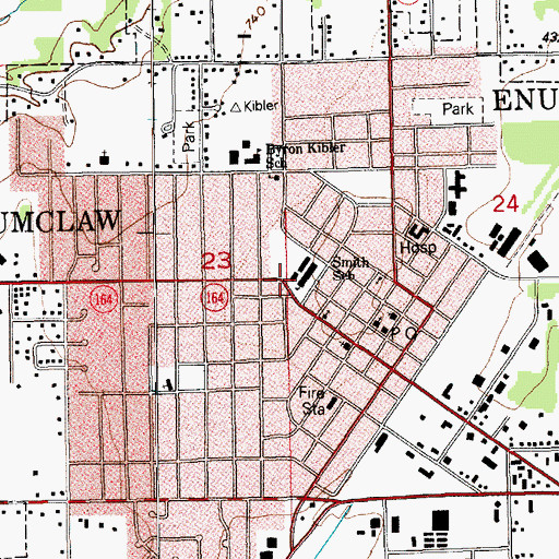 Topographic Map of J J Smith Elementary School, WA