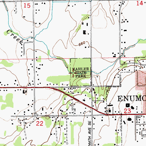 Topographic Map of Mahler Park, WA