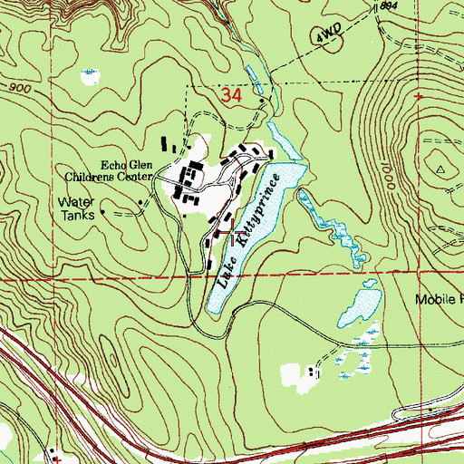 Topographic Map of Lake Kittyprince, WA