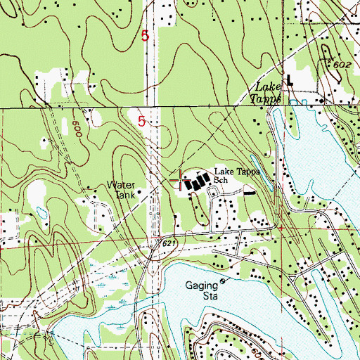 Topographic Map of Lake Tapps Elementary School, WA