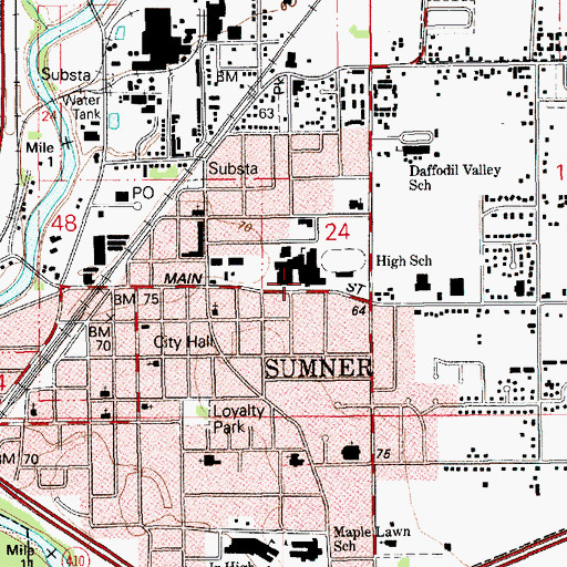 Topographic Map of Sumner Senior High School, WA