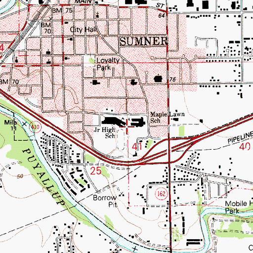 Topographic Map of Maple Lawn Elementary School, WA