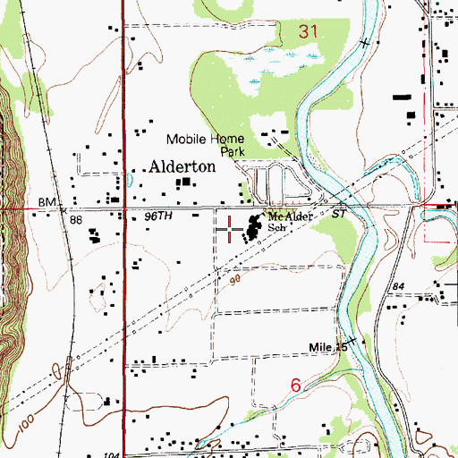 Topographic Map of McAlder Elementary School, WA