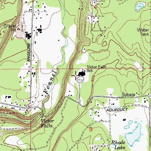 Topographic Map of Victor Falls Elementary School, WA