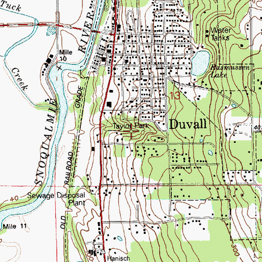 Topographic Map of Taylor Park, WA