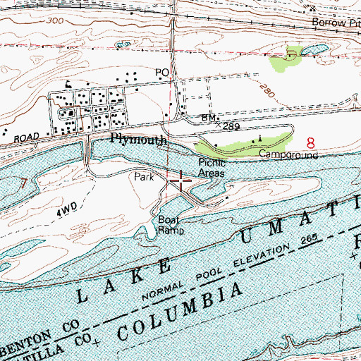 Topographic Map of Plymouth Park, WA