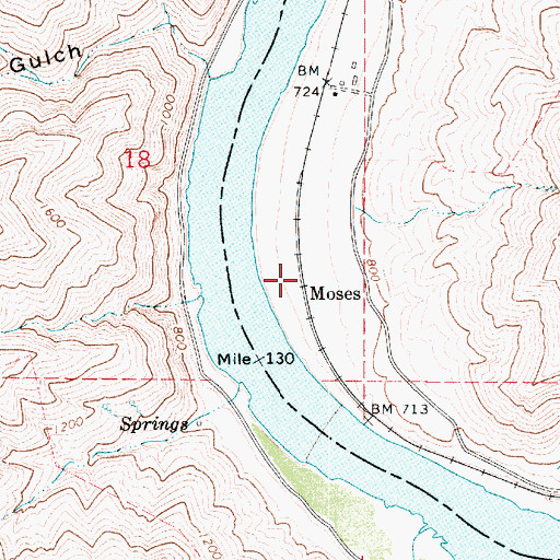Topographic Map of Moses, WA