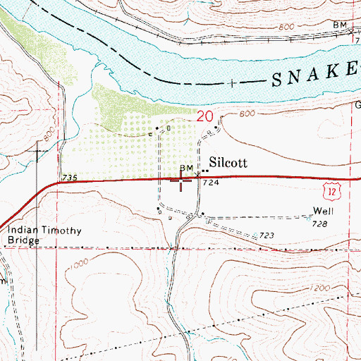Topographic Map of Silcott, WA