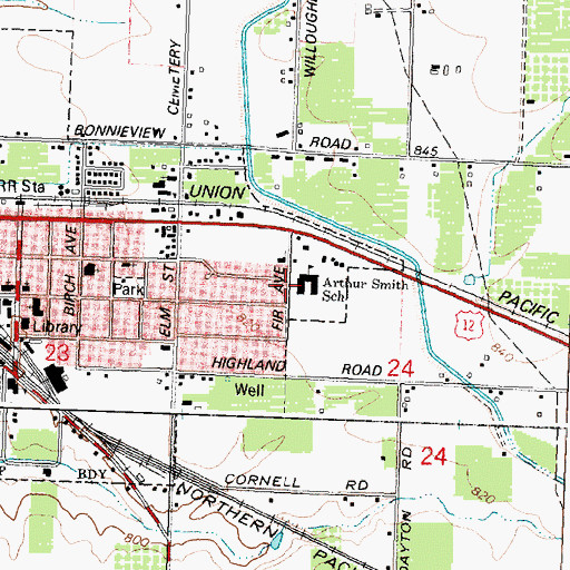 Topographic Map of Arthur E Smith Elementary School, WA