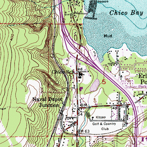 Topographic Map of Chico Elementary School, WA