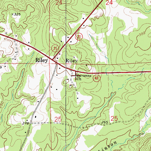 Topographic Map of Savannah Missionary Baptist Church, AL