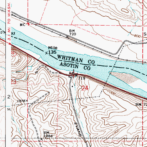 Topographic Map of Dry Creek, WA