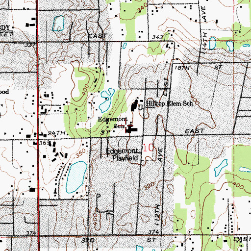 Topographic Map of Edgemont Junior High School, WA