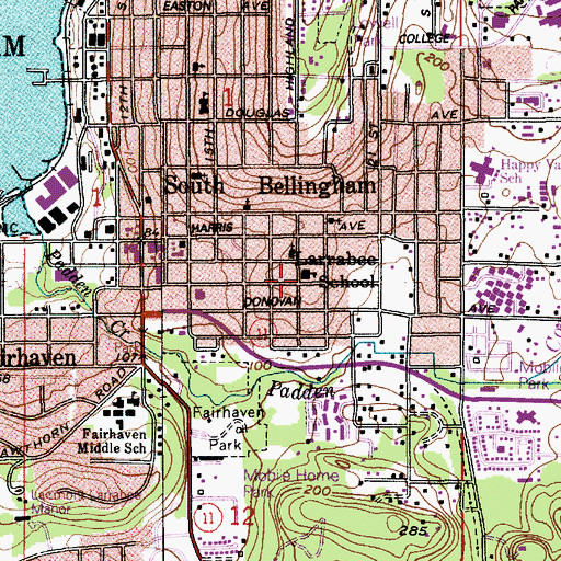Topographic Map of Larrabee Elementary School, WA