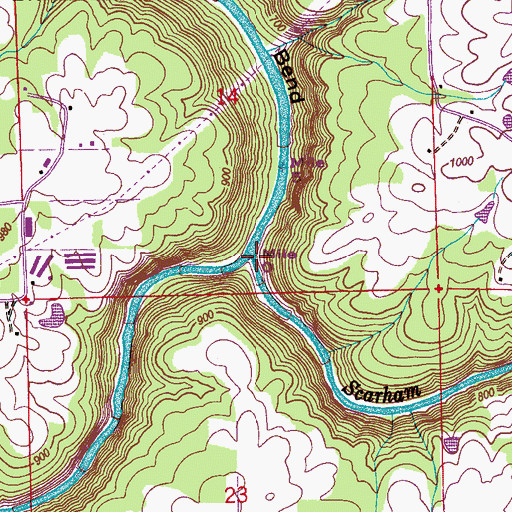 Topographic Map of Scarham Creek, AL