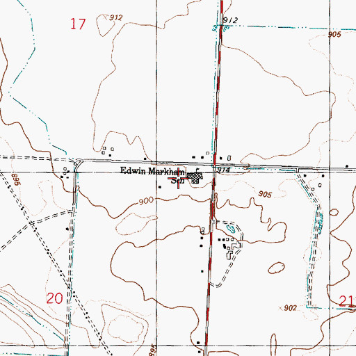 Topographic Map of Edwin Markham Elementary School, WA