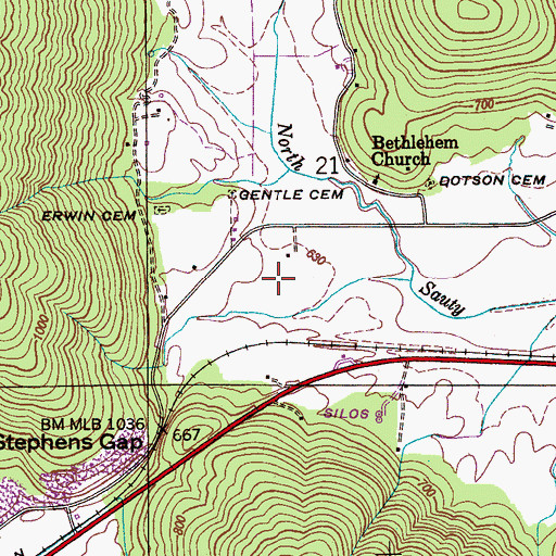 Topographic Map of Schiffman Cove, AL