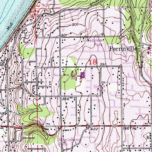 Topographic Map of Seaview Elementary School, WA