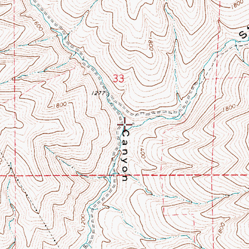 Topographic Map of Stuart Canyon, WA