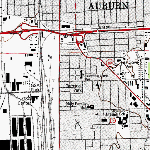 Topographic Map of Terminal Park Elementary School, WA