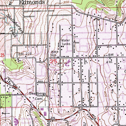 Topographic Map of Westgate Elementary School, WA