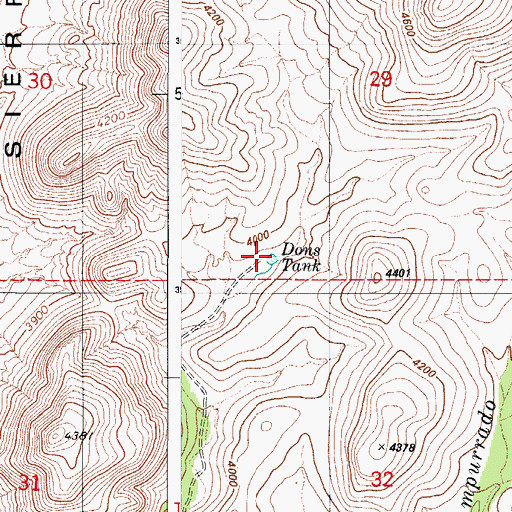 Topographic Map of Dons Tank, AZ